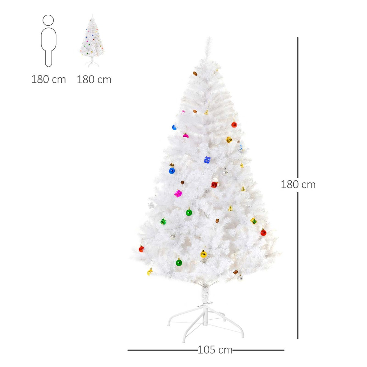 OHS Artificial Christmas Tree, White - 6ft>