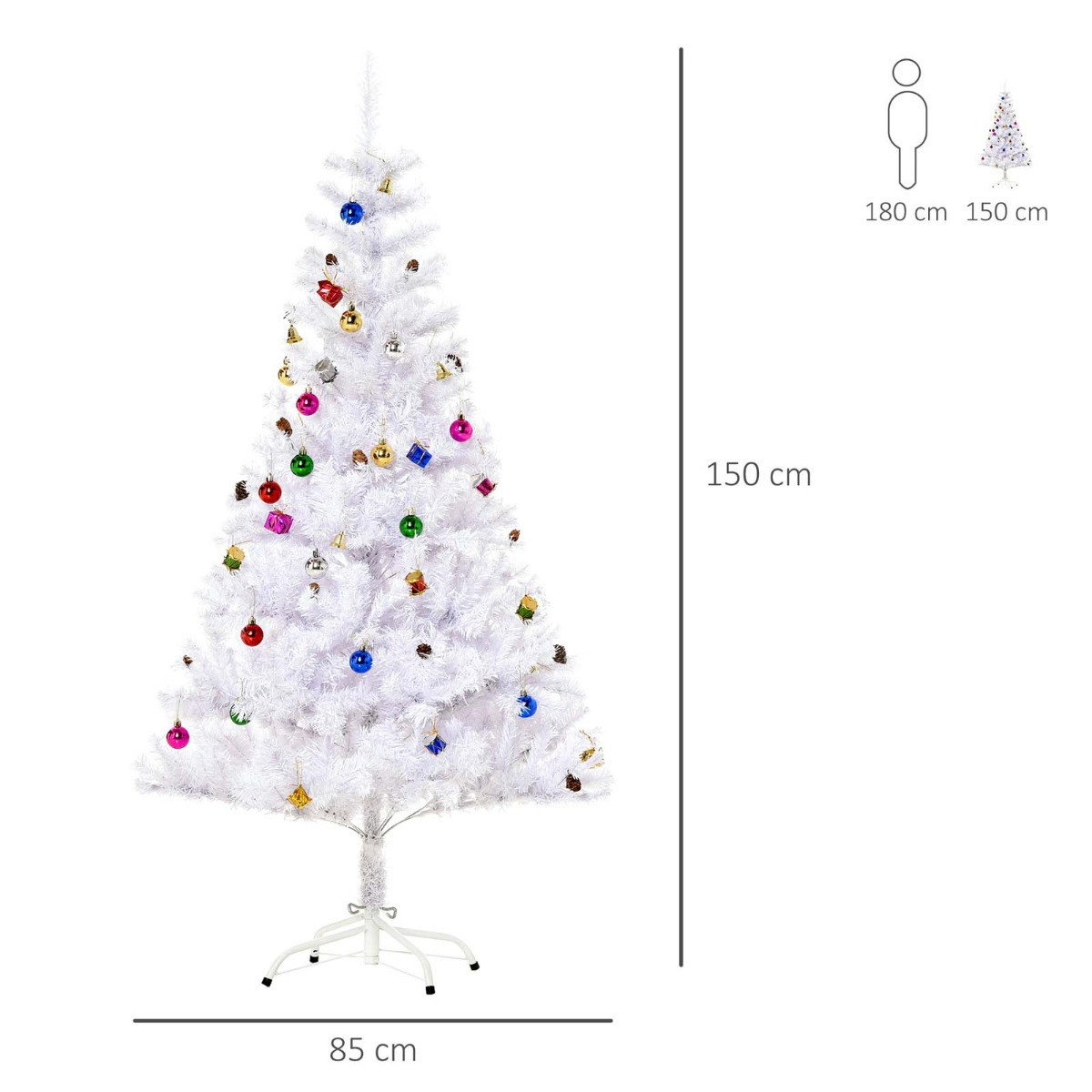 OHS Artificial Christmas Tree, White - 5ft>