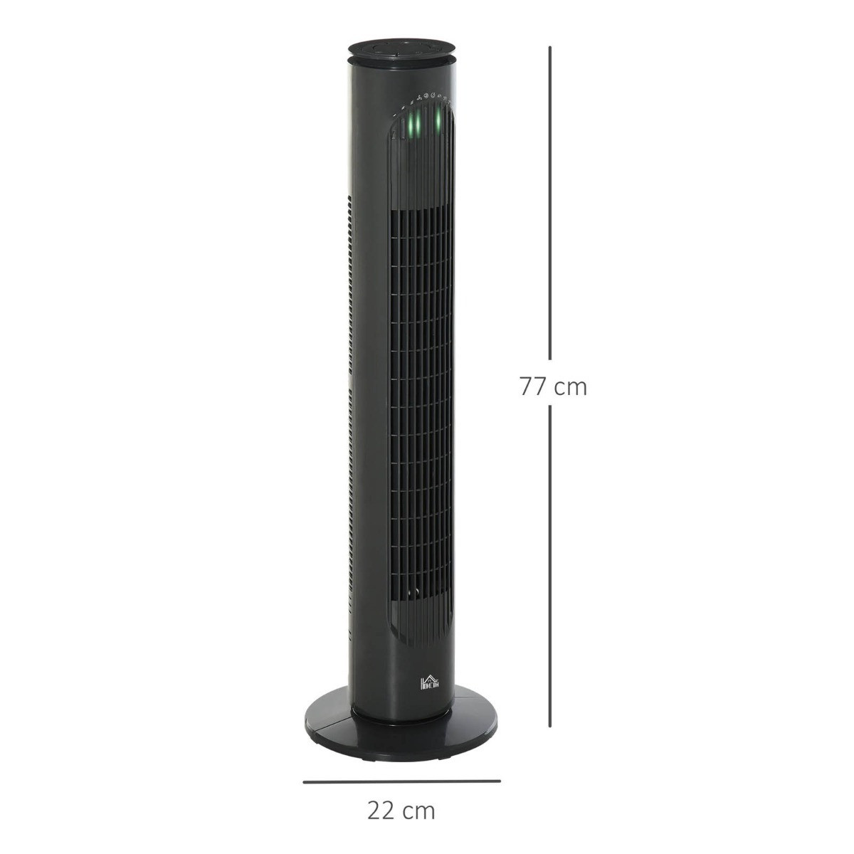 Homcom 30" Oscillating LED Tower Fan - Black>