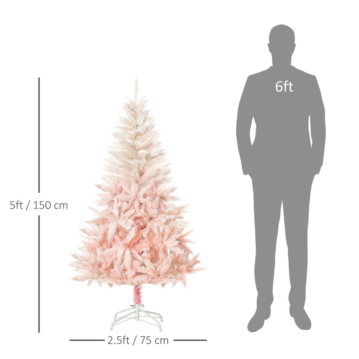 OHS Artificial Christmas Tree, Pink Ombre - 5ft>