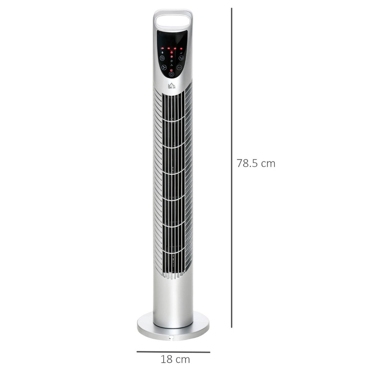 Homcom 30" Oscillating LED Tower Fan - Silver>