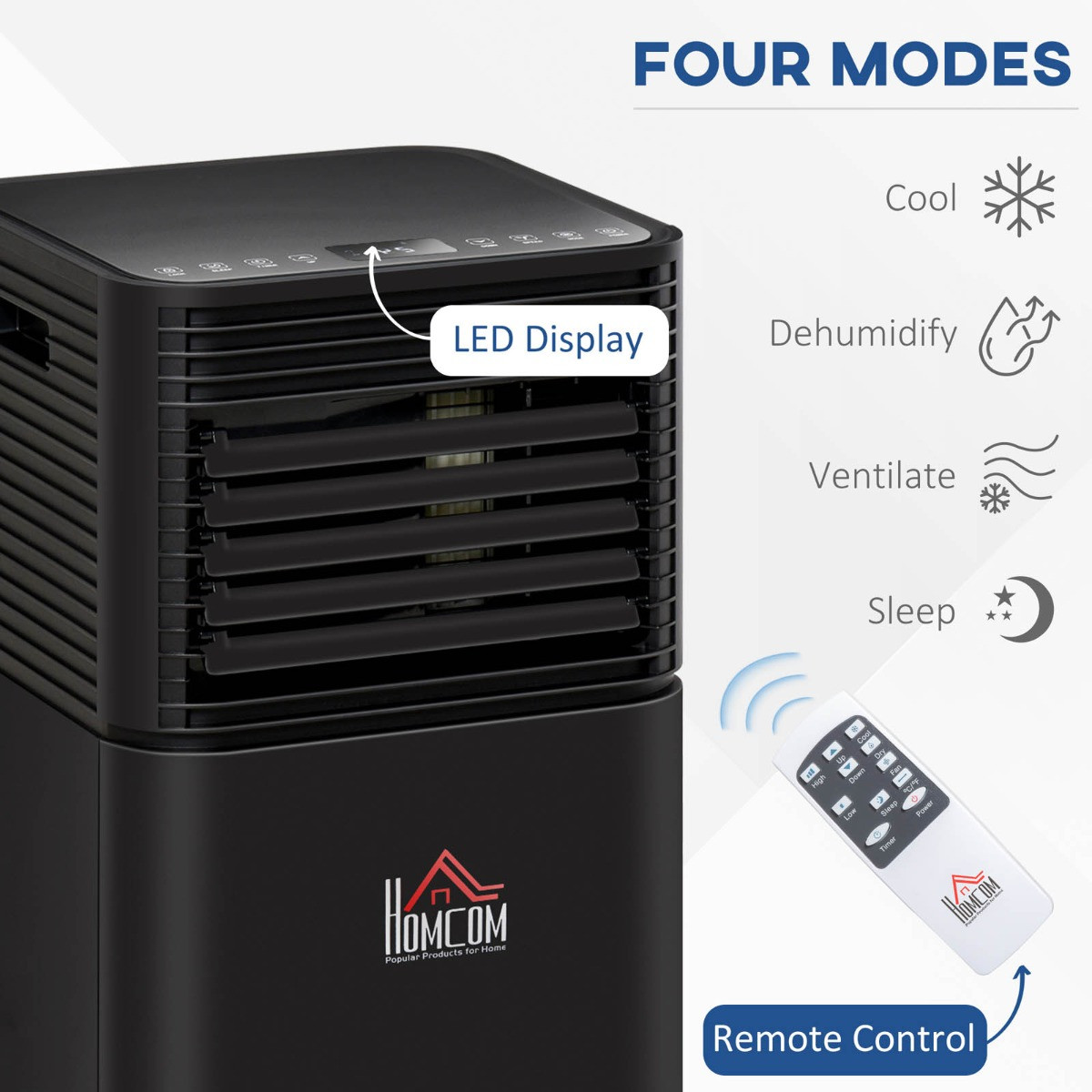 Homcom 4-In-1 Portable Air Conditioner Unit - 8000 BTU>