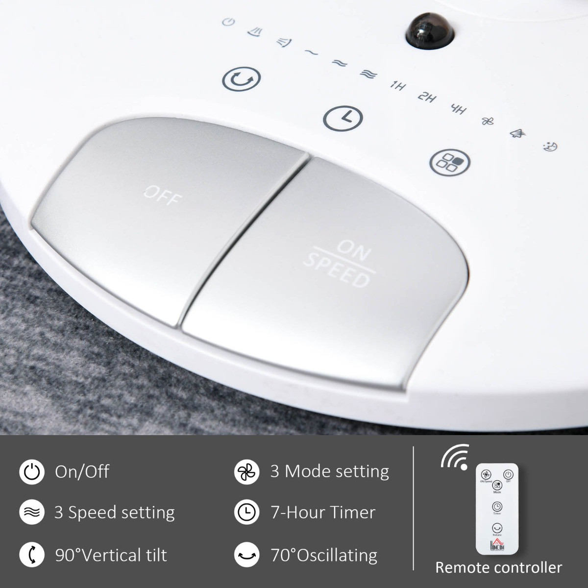 Homcom 28" Oscillating Air Circulator Fan - White>