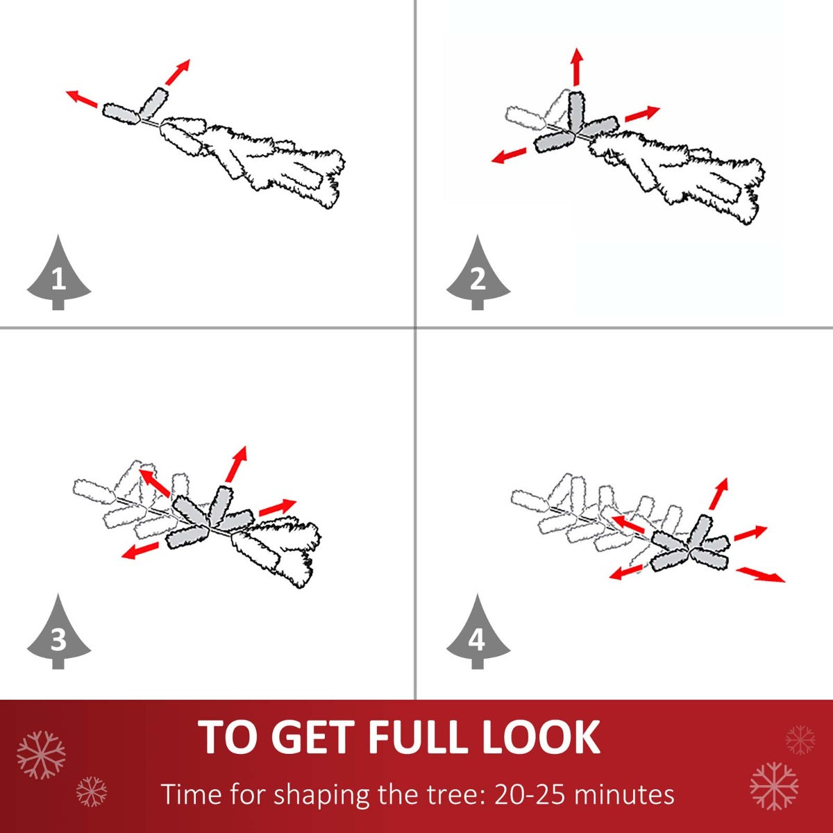 OHS Artificial Snow Dipped Christmas Tree, Dark Green - 5ft>