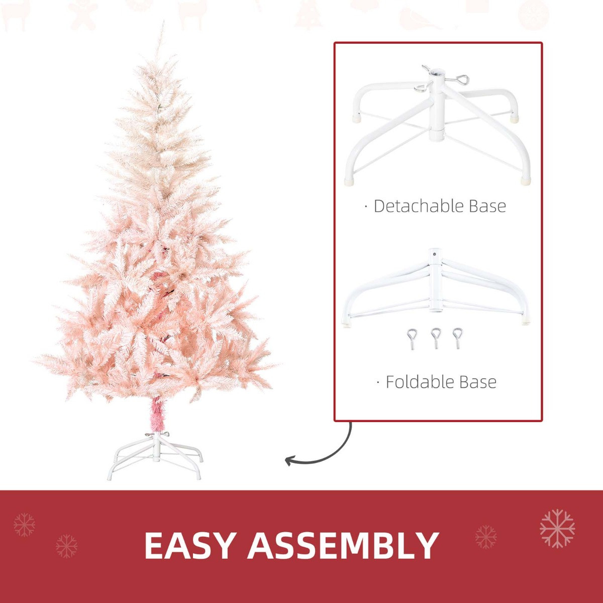 OHS Artificial Christmas Tree, Pink Ombre - 5ft>