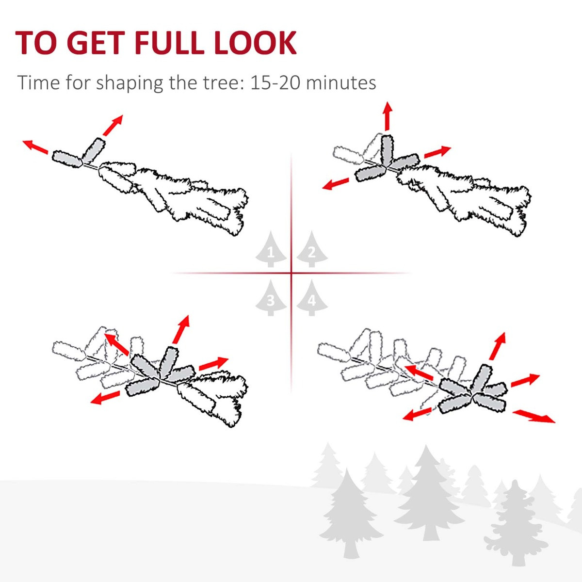 OHS Pre-Lit Artificial Snow Flocked Christmas Tree With Warm LED Lights, Green/White - 5ft>