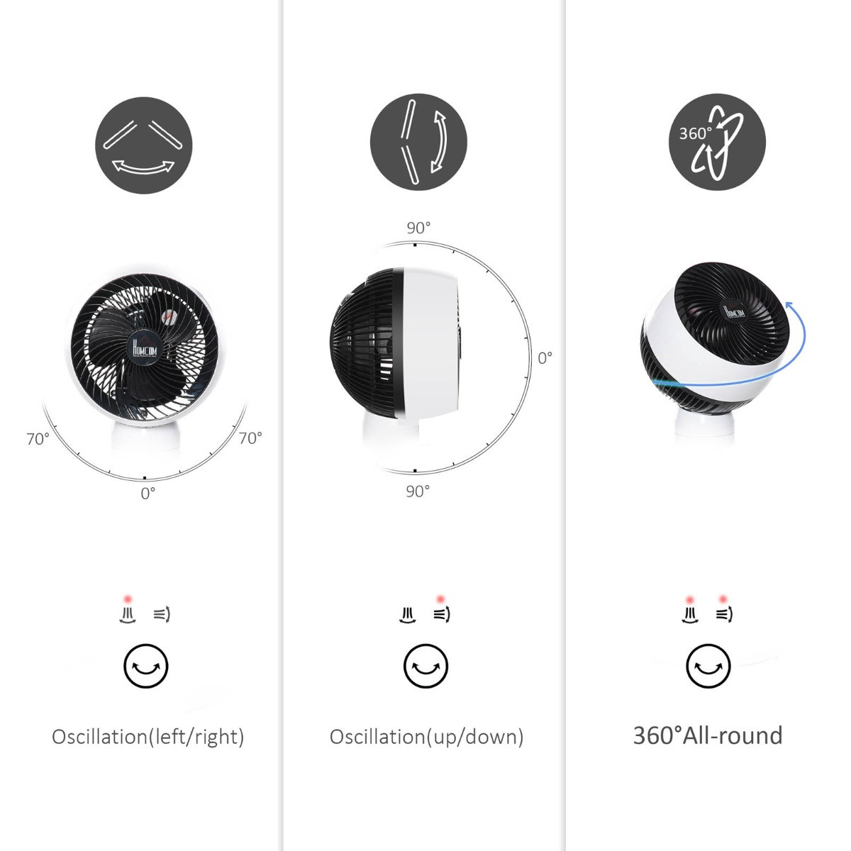 Homcom 28" Oscillating Air Circulator Fan - White>