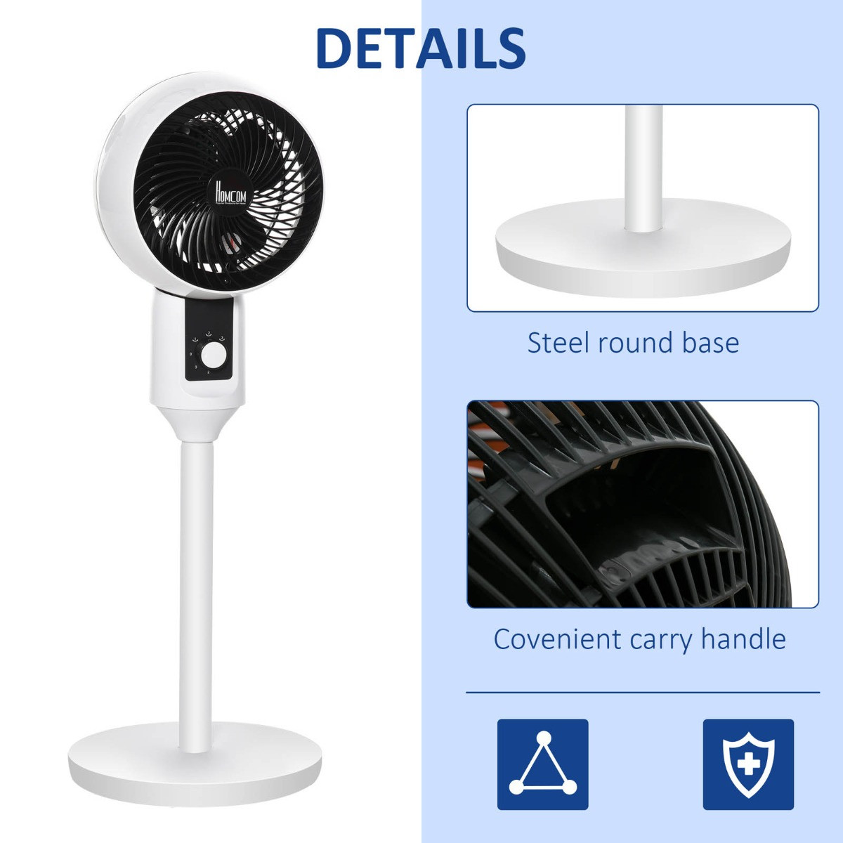 Homcom 32" Oscillating Air Circulator Fan - White>