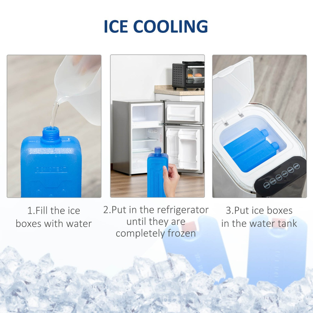Homcom 42" 3-In-1 Portable  Air Cooler, Humidifier & Cooling Fan - White>