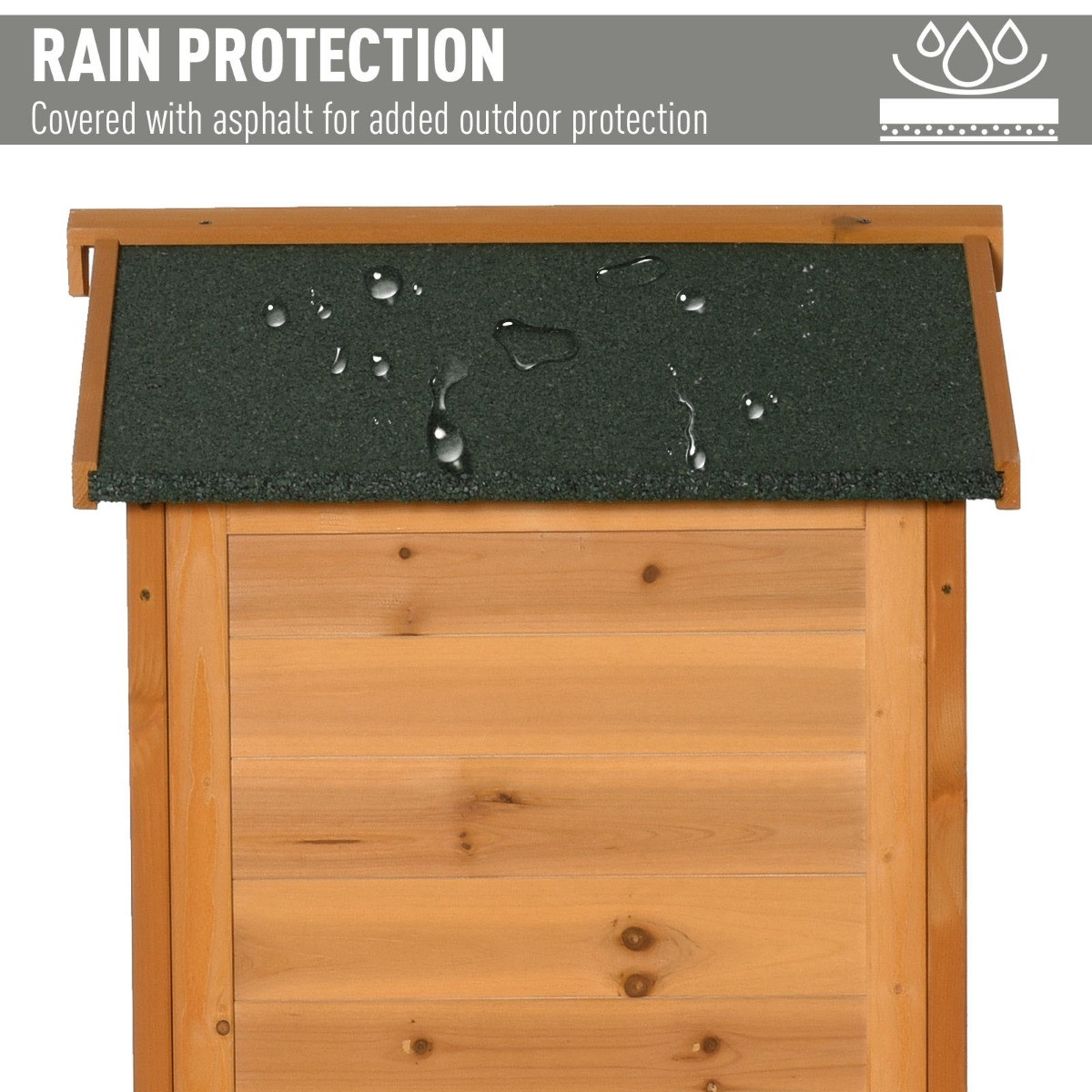 Outsunny Wooden Garden Storage Shed Cabinet, Natural Wood - Tall>