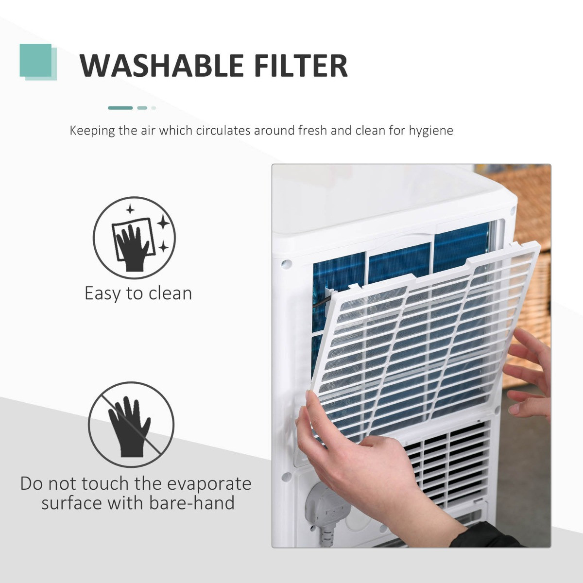 Homcom Portable Air Conditioner Unit, White - 5000 BTU>