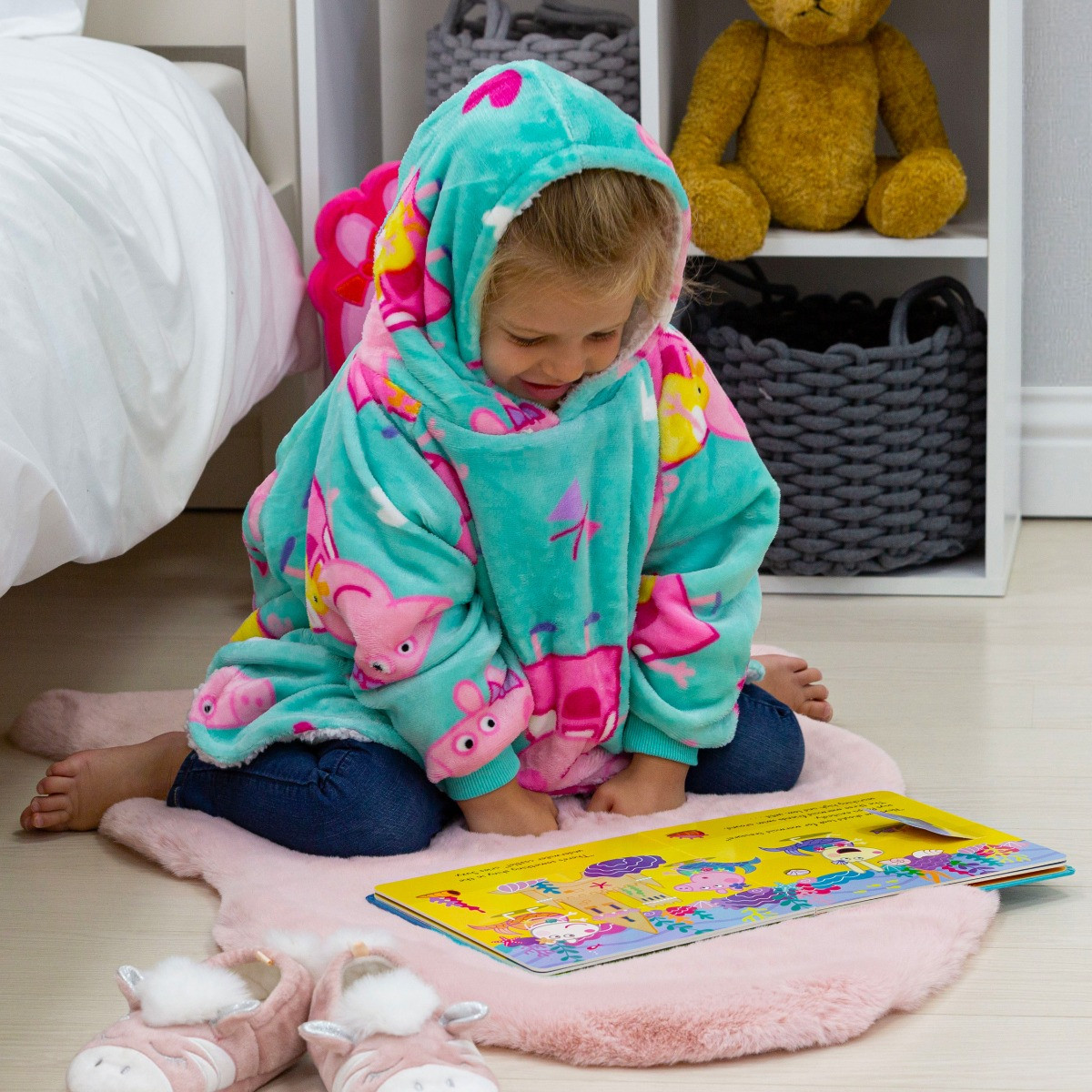 Peppa Pig Hoodie Blanket, Kids - Blue>