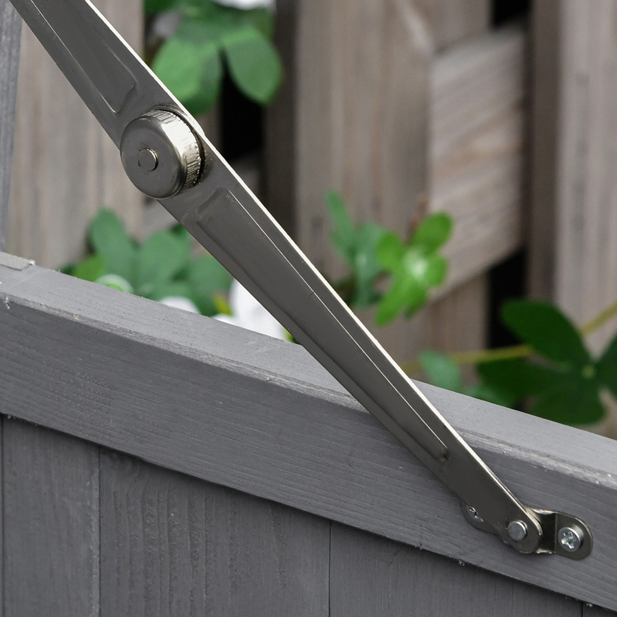 Outsunny Wooden Garden Storage Shed Cabinet - Grey>