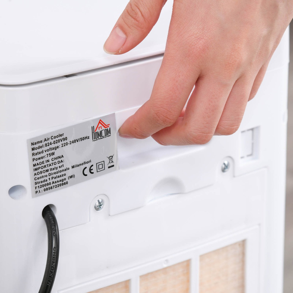 Homcom Portable Evaporative Humidifier Air Cooler - White>