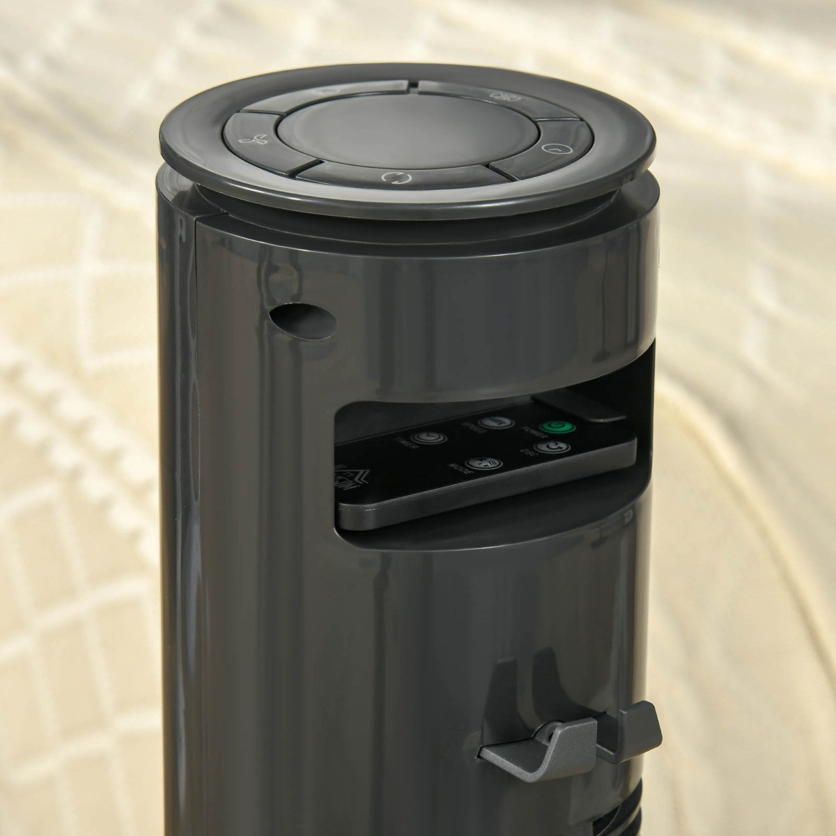 Homcom 30" Oscillating LED Tower Fan - Black>