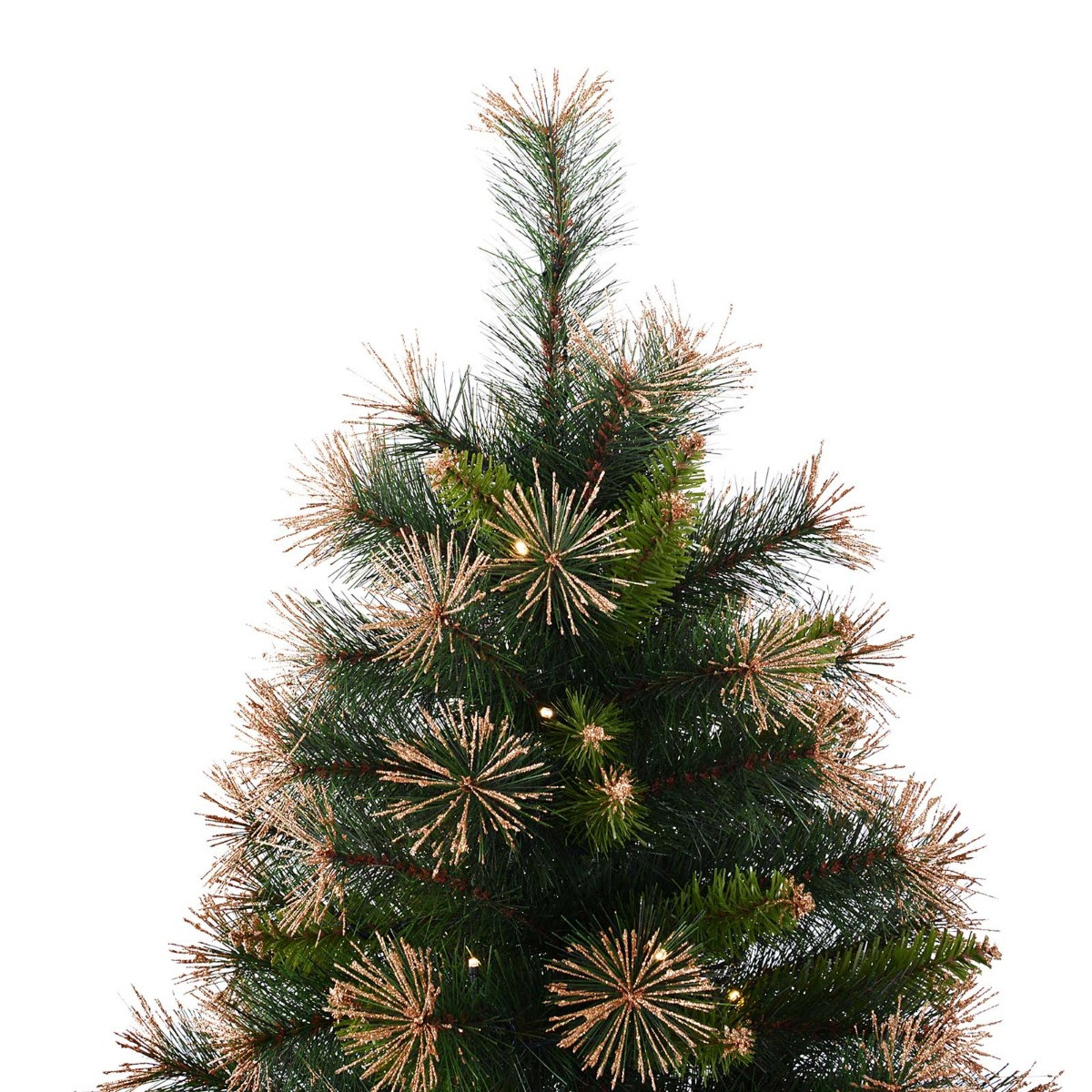 OHS Pre Lit Artificial Christmas Tree With Warm LED Lights, Green With Gold Accents - 5ft>