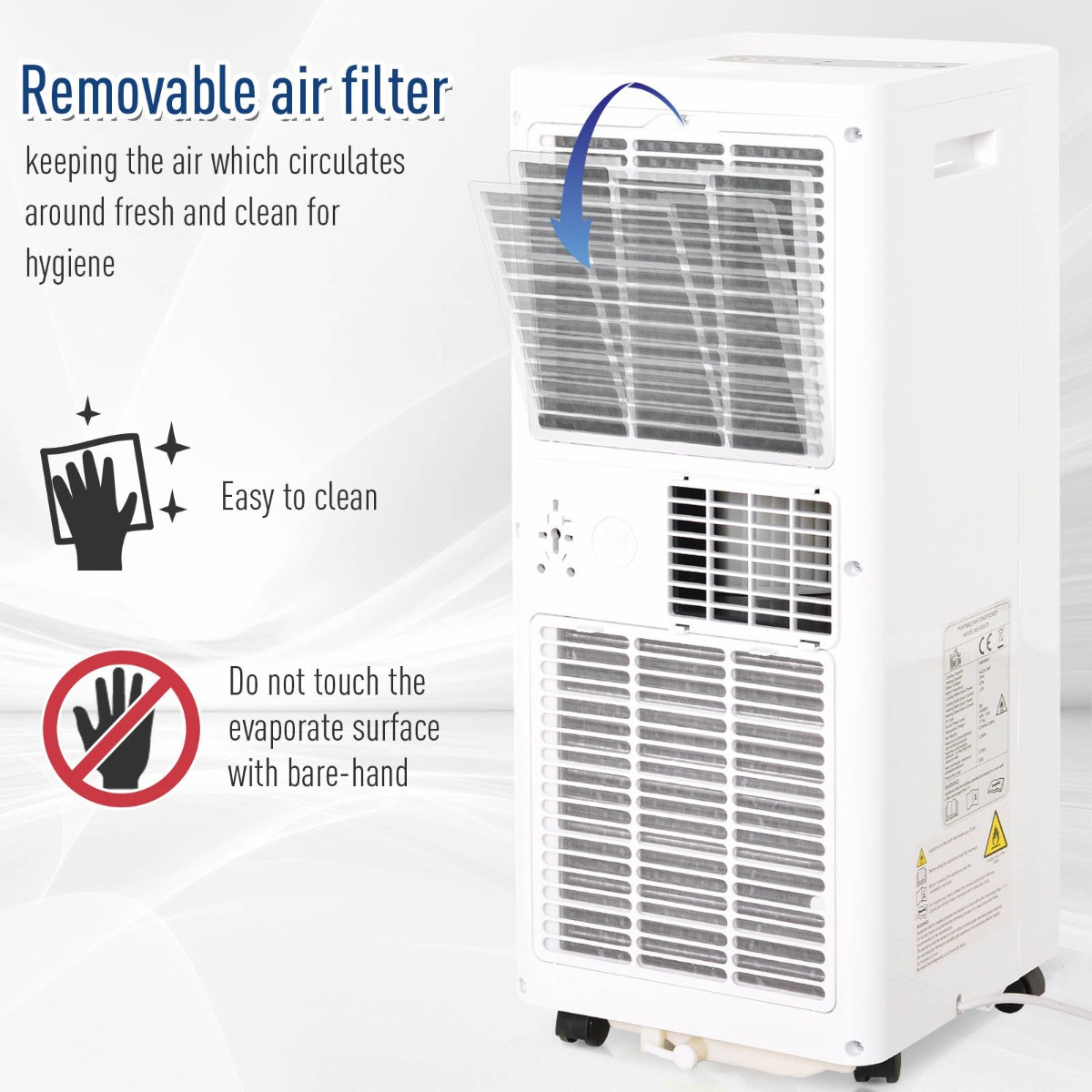 Homcom Portable Air Conditioner With Remote Control, White - 10,000 BTU>