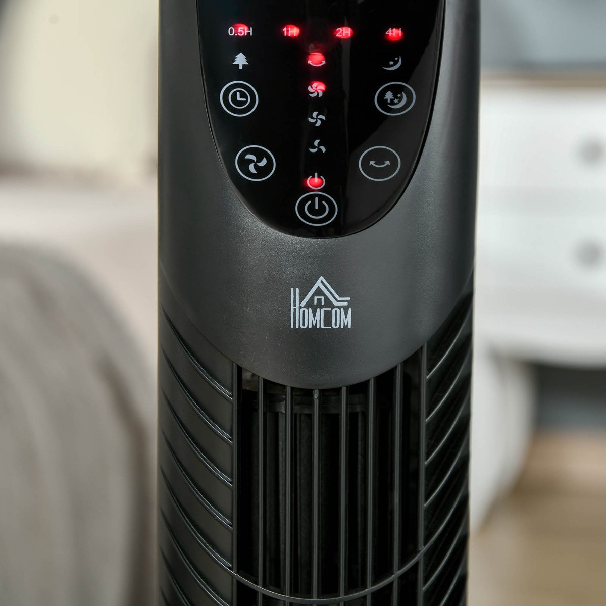 Homcom 31" Oscillating Tower Fan - Black>