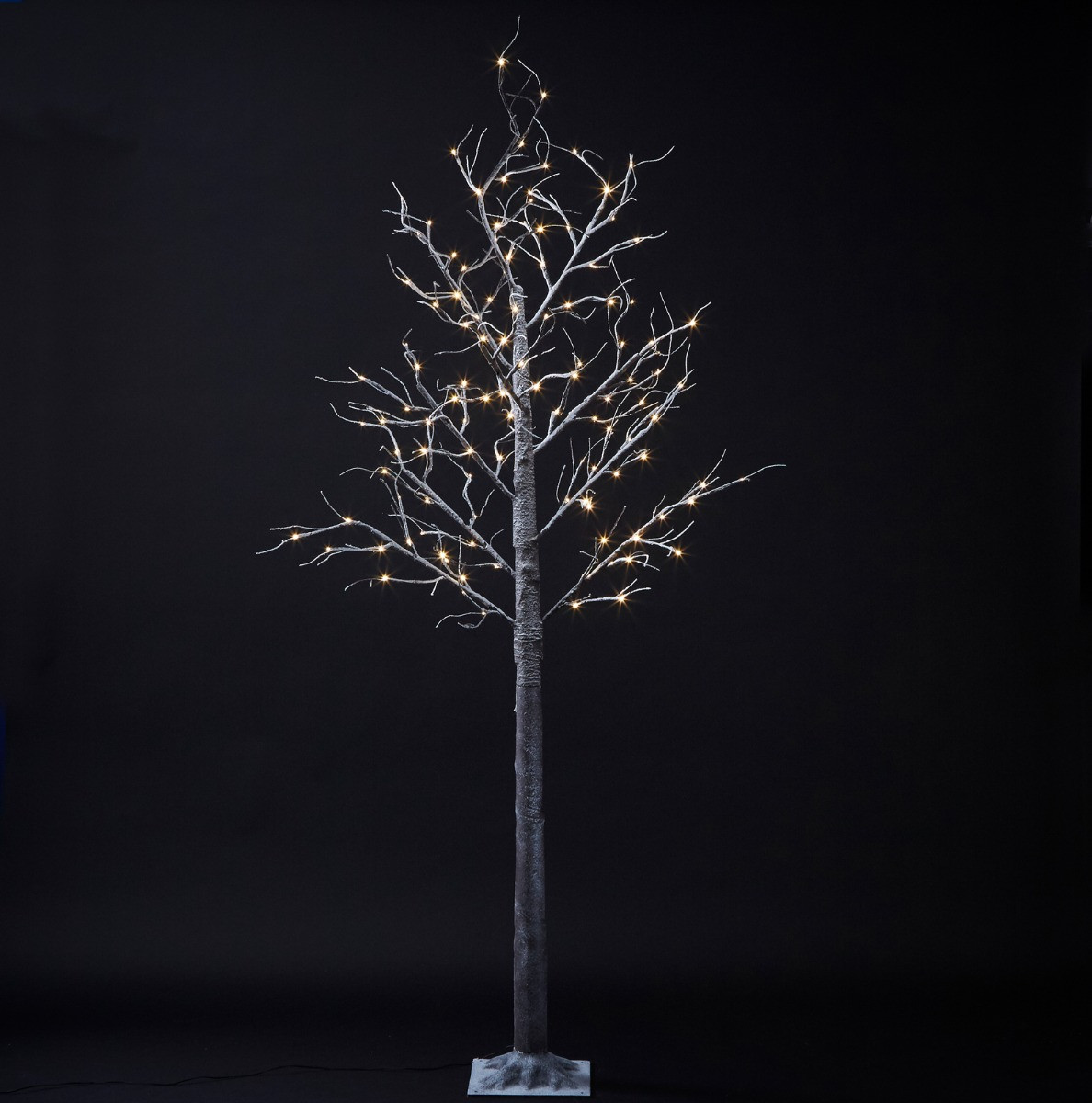 OHS Artificial Pre-Lit Snowy Twig Tree with Warm White LEDs, Brown - 6ft>