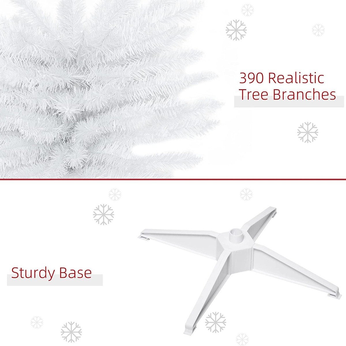 OHS Artificial Slim Christmas Tree, White - 6ft>