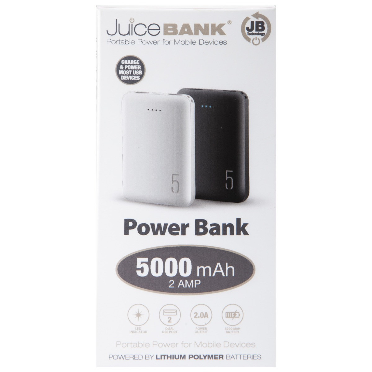 Juice Power Bank, White 5000 mAh