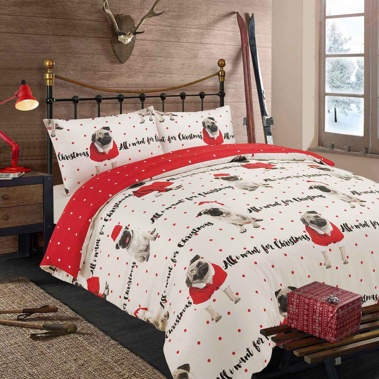 All I Want for Christmas Bedding Set - Red >