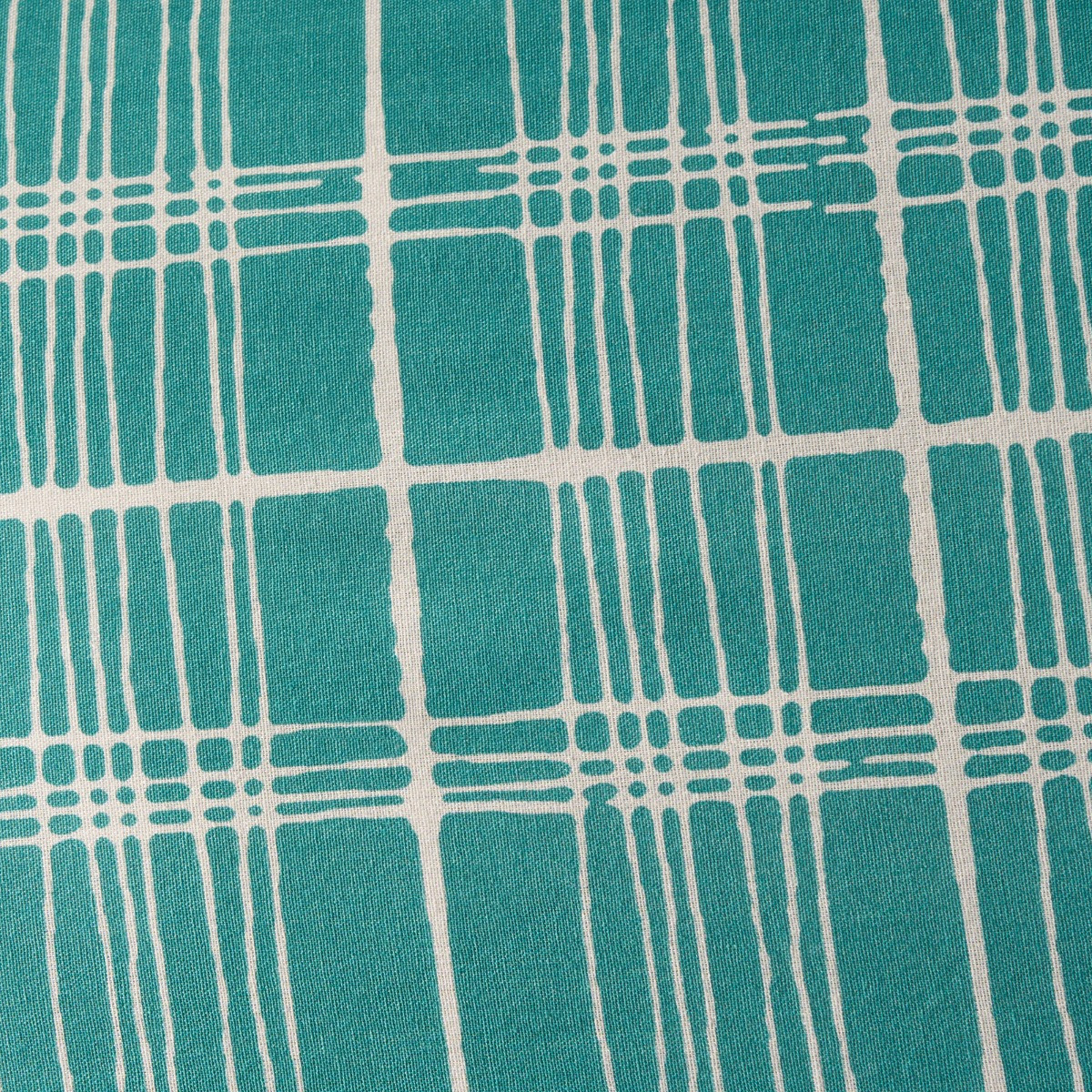 OHS Allium Floral Tartan Check Duvet Cover Set - Teal/Green>