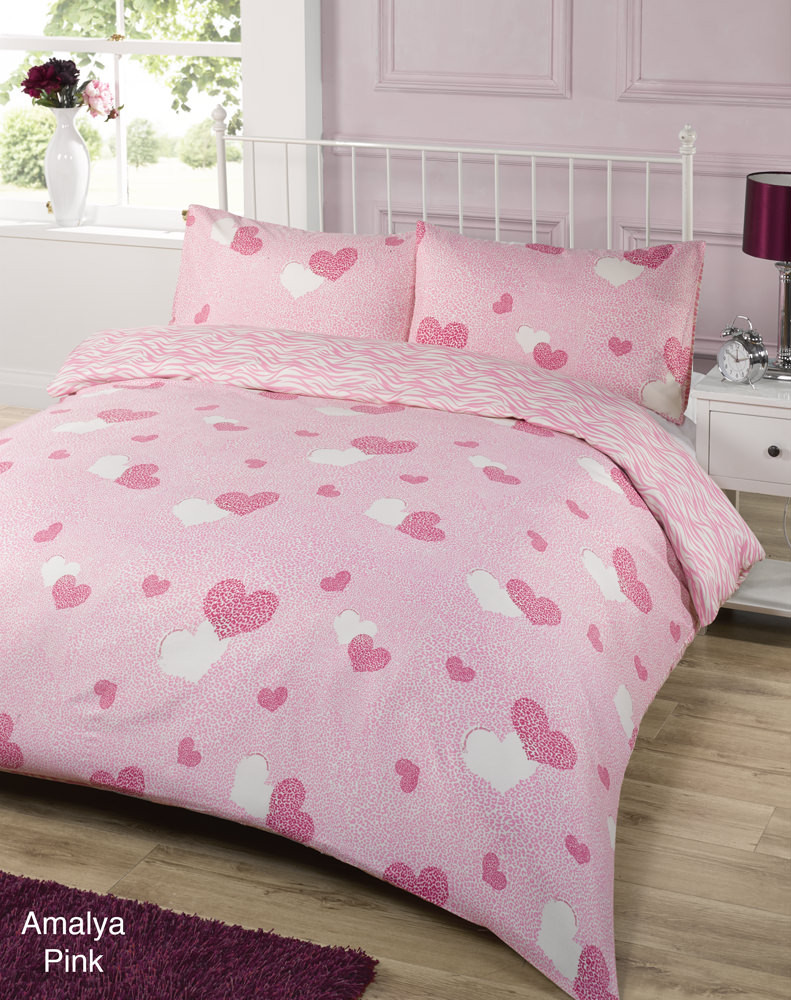 Dreamscene Amalya Duvet Quilt Cover Bedding Set - Pink - Super King>