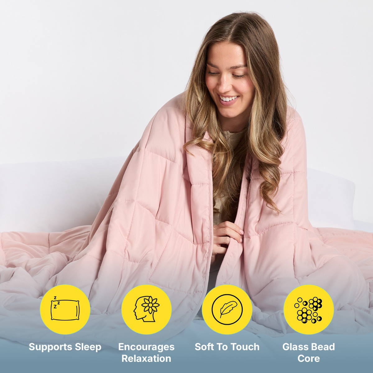 OHS Supersoft Weighted Blanket - Blush Pink>