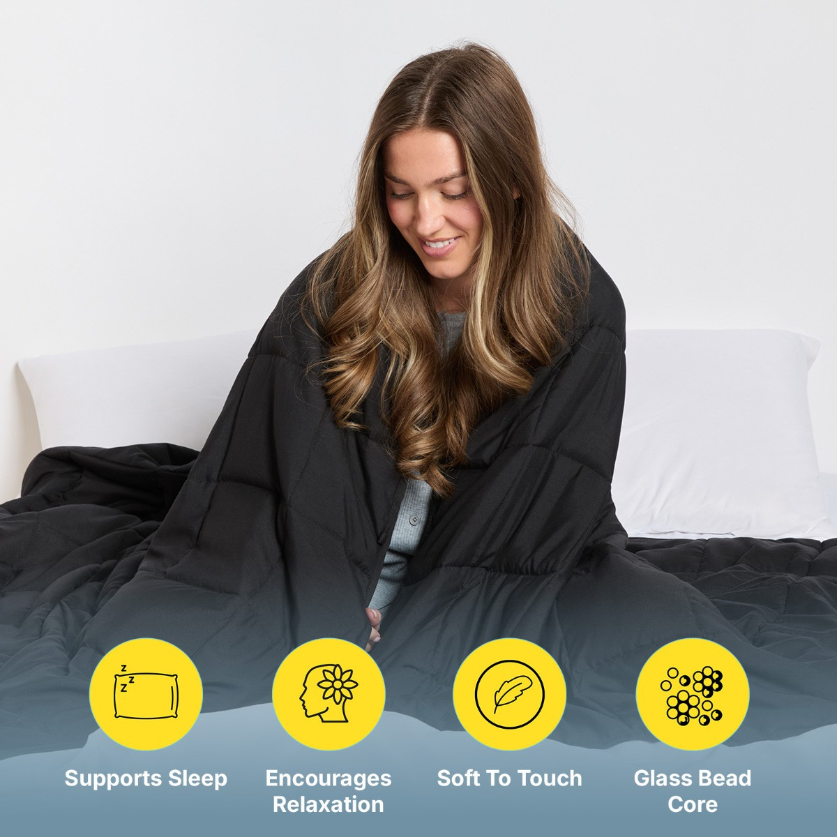 OHS Supersoft Weighted Blanket - Black>