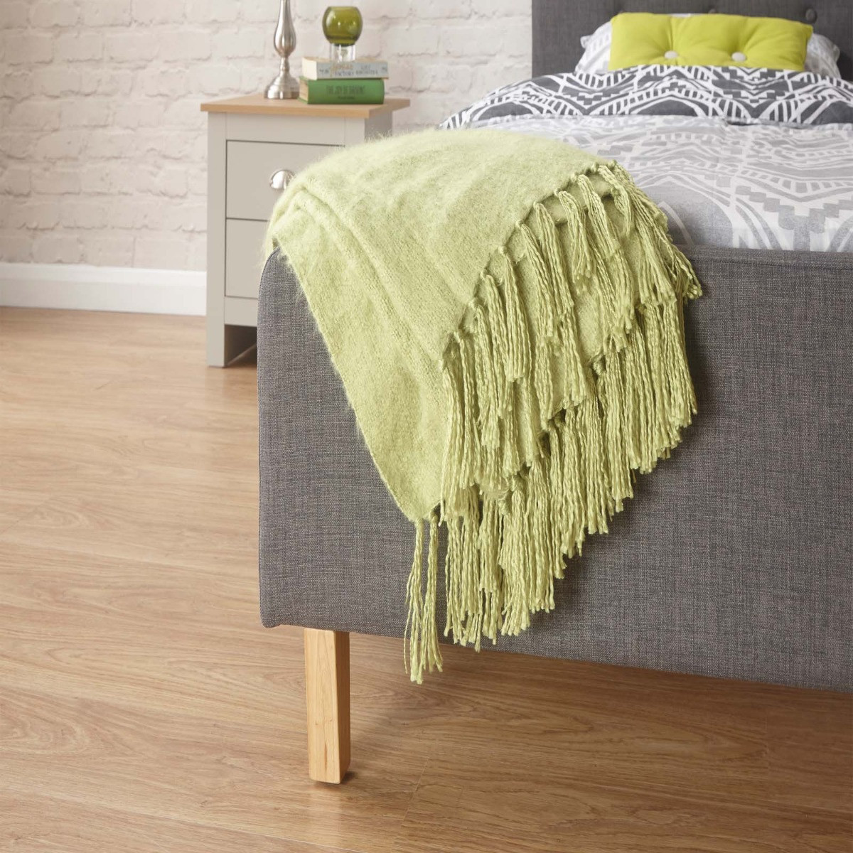 Ashbourne Upholstered Fabric Bed Frame - Grey>
