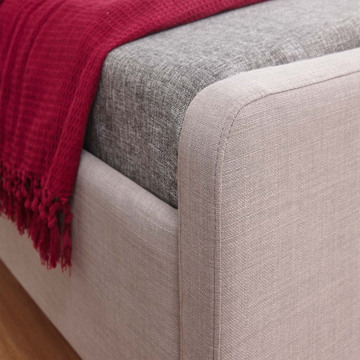 Ashbourne Upholstered Fabric Bed Frame - Light Grey>