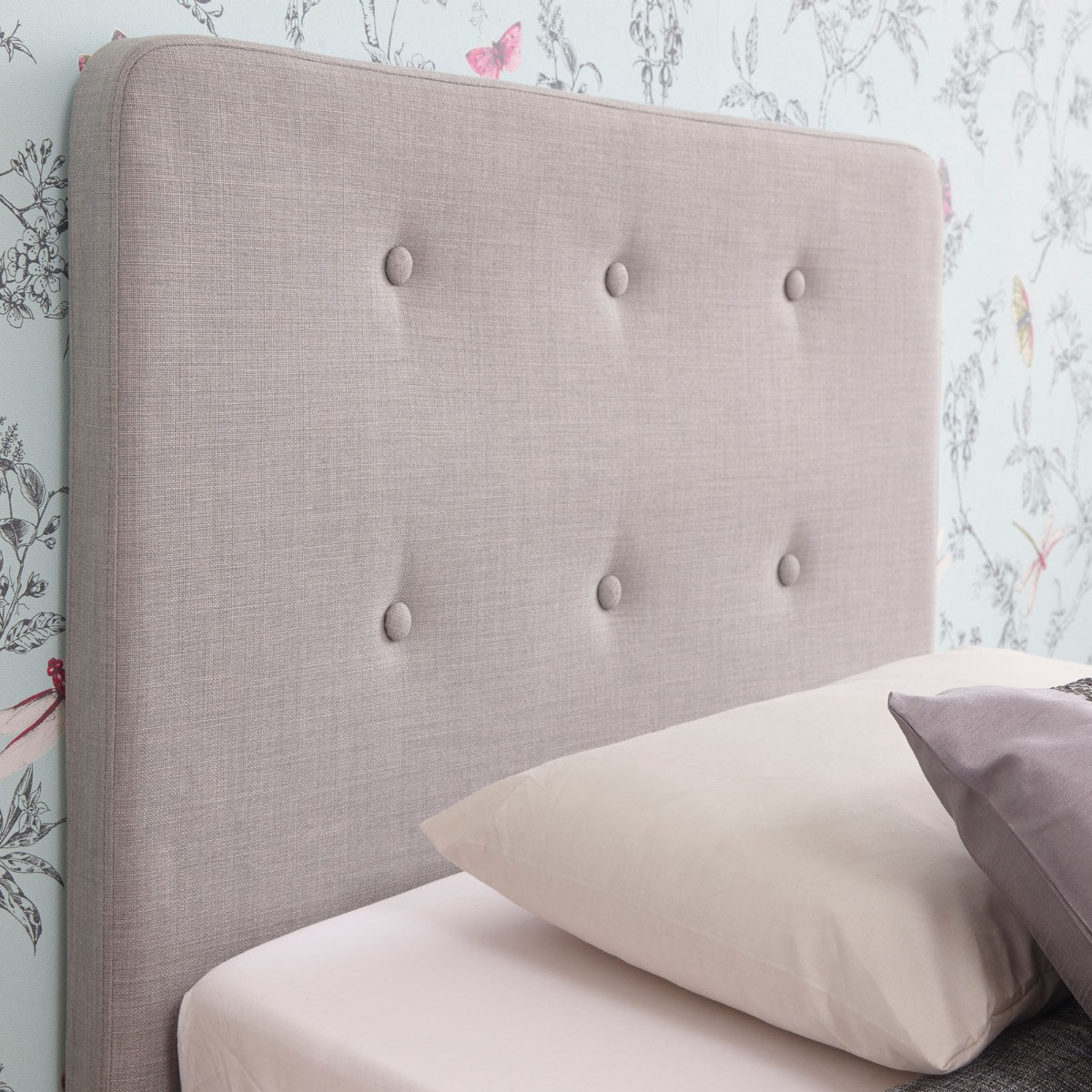 Ashbourne Upholstered Fabric Bed Frame, 5ft King - Light Grey>