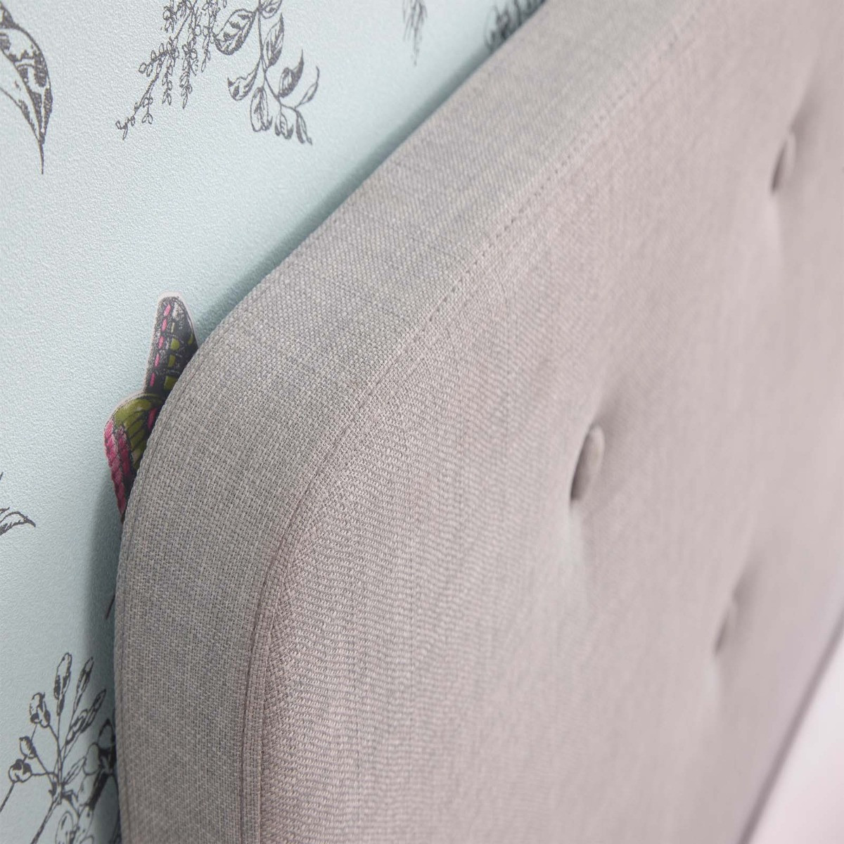 Ashbourne Upholstered Fabric Bed Frame - Light Grey>