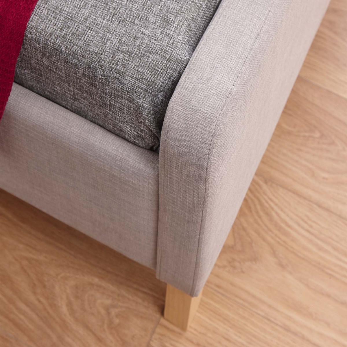 Ashbourne Upholstered Fabric Bed Frame, 5ft King - Light Grey>