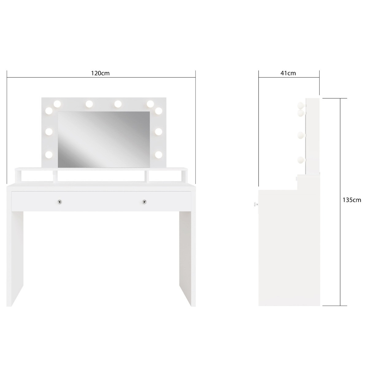 Aurora Dressing Table - White>