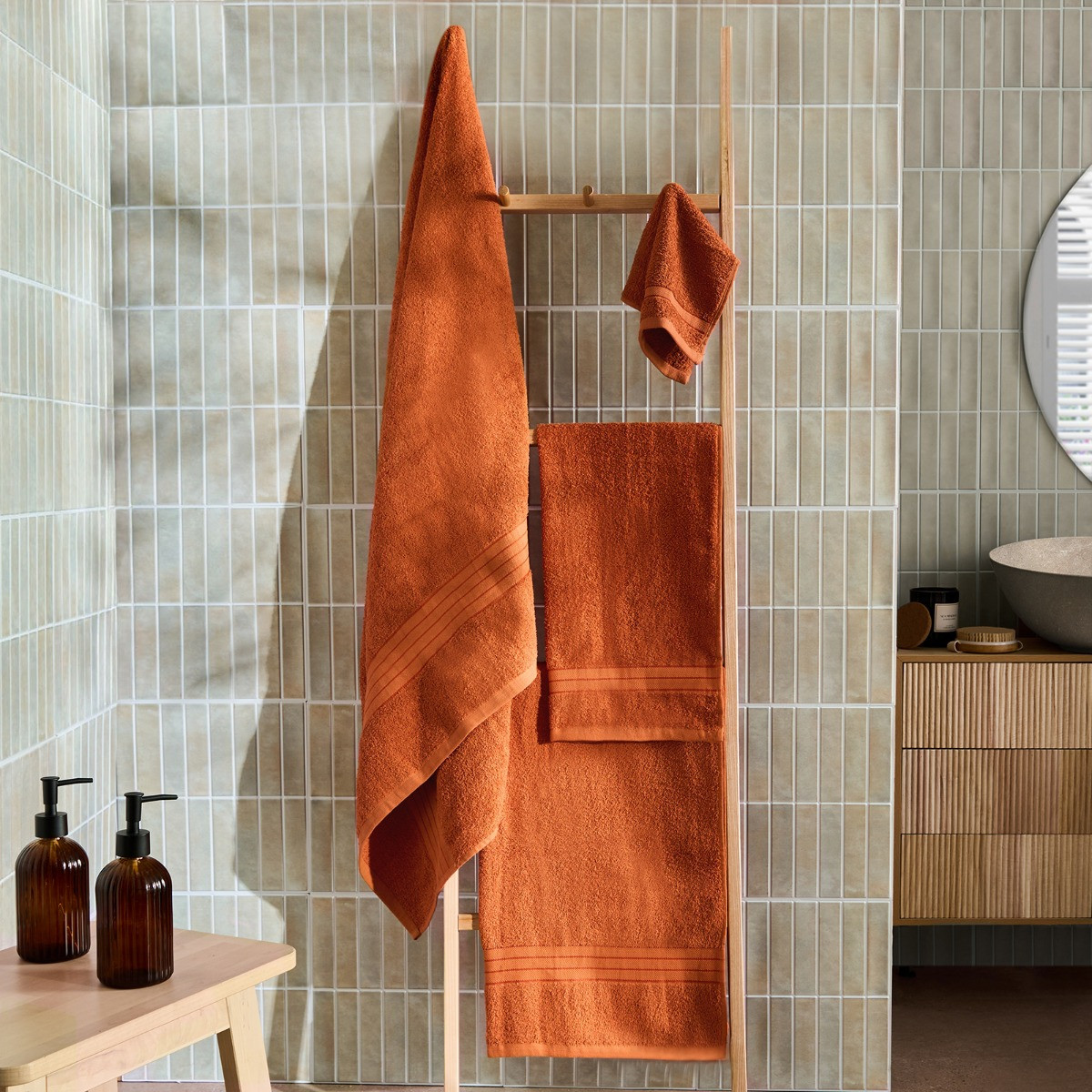 OHS 100% Cotton Hand Towel , Burnt Orange - 1PC>