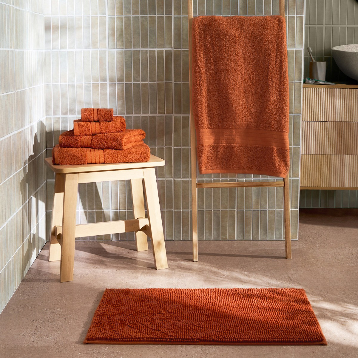 OHS 100% Cotton Face Cloth, Burnt Orange - 1PC>