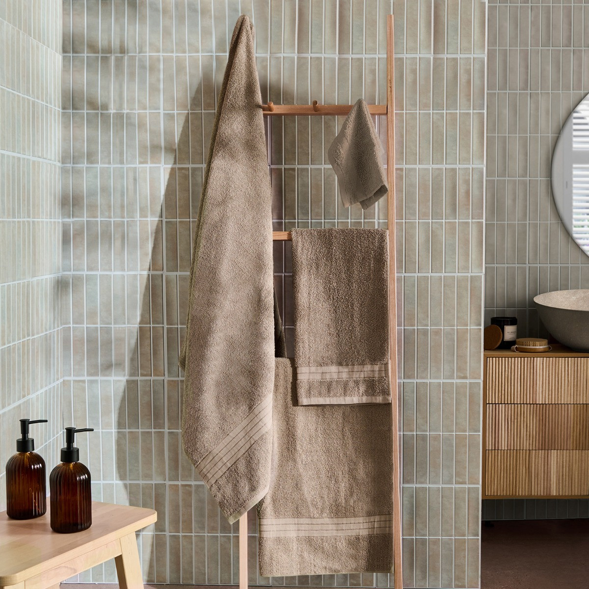 OHS 100% Cotton Hand Towel , Mocha - 1PC>