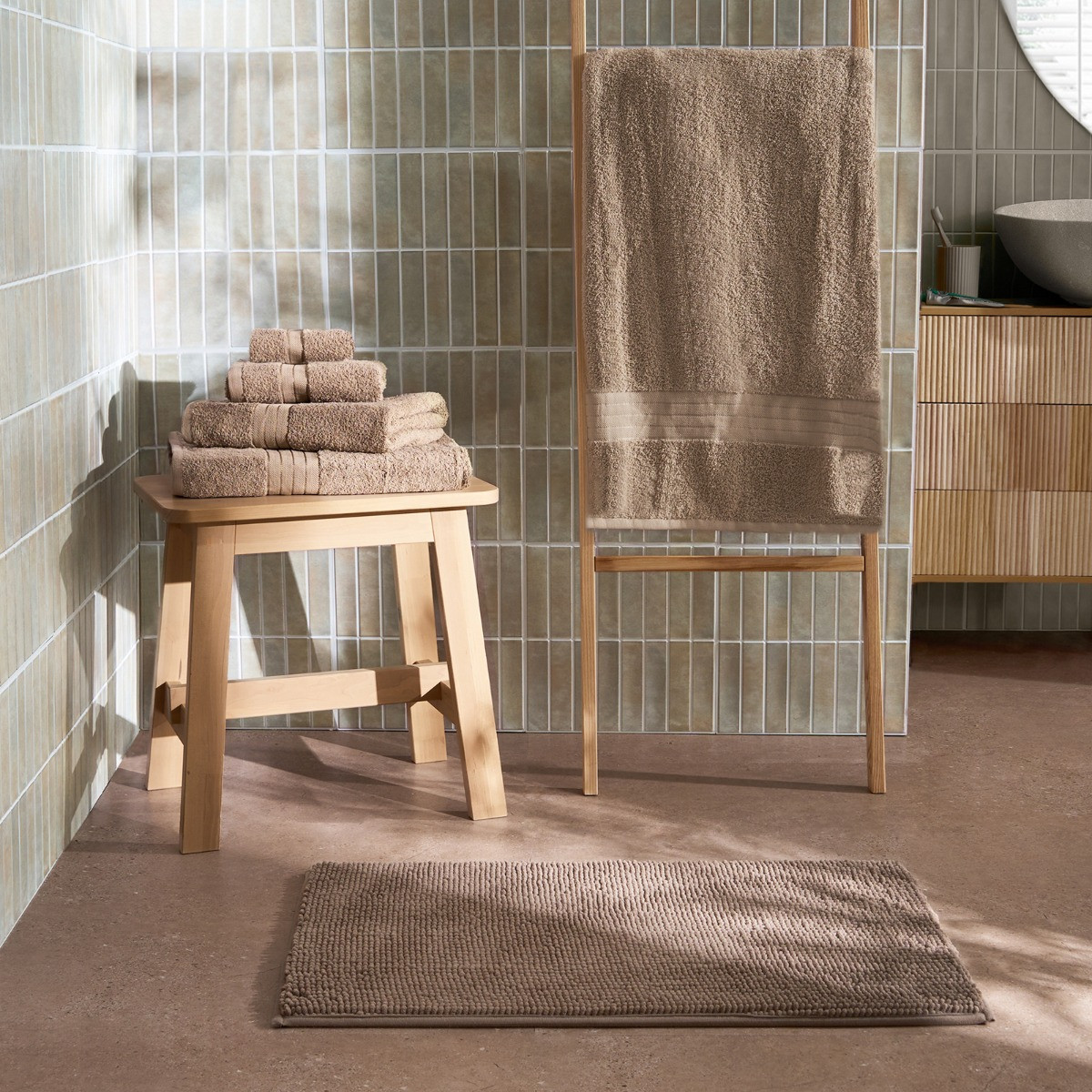 OHS 100% Cotton Hand Towel , Mocha - 1PC>