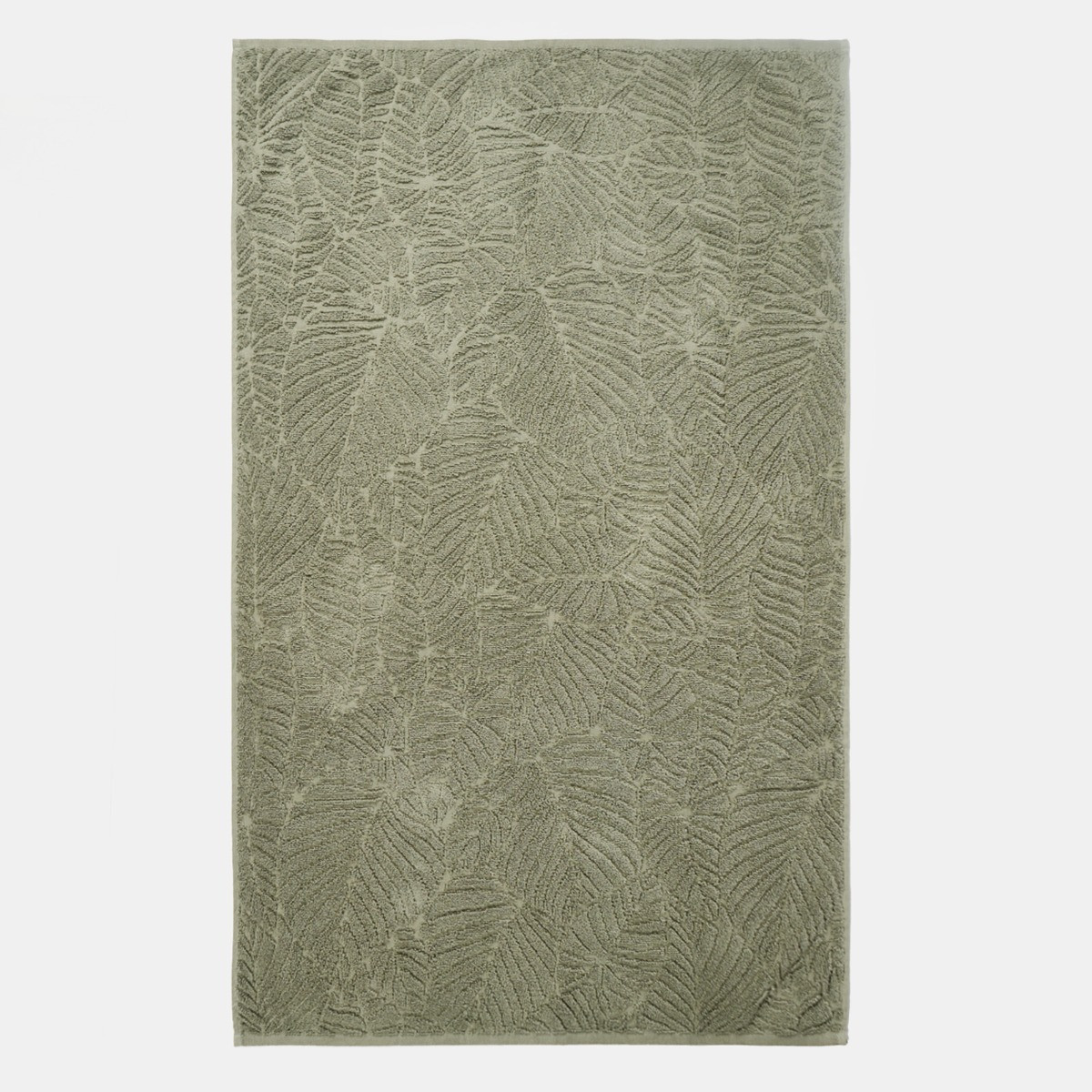 OHS Jacquard Texture Leaf Towel, Sage Green - Bath Towel>