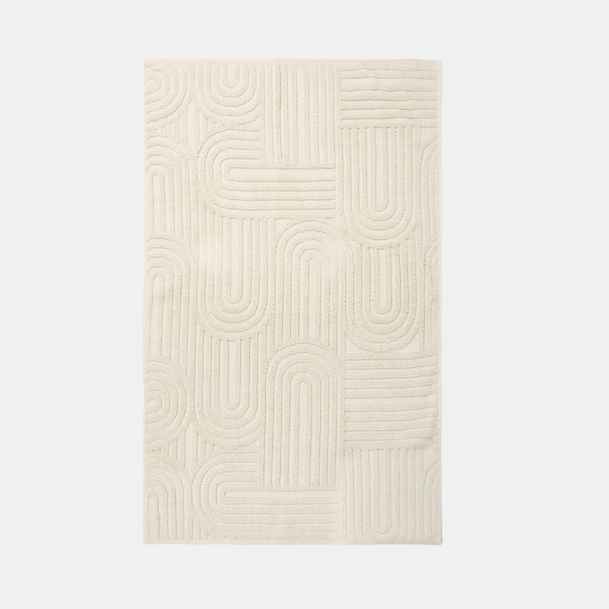 OHS Jacquard Texture Arches Towel, Cream - Hand Towel>