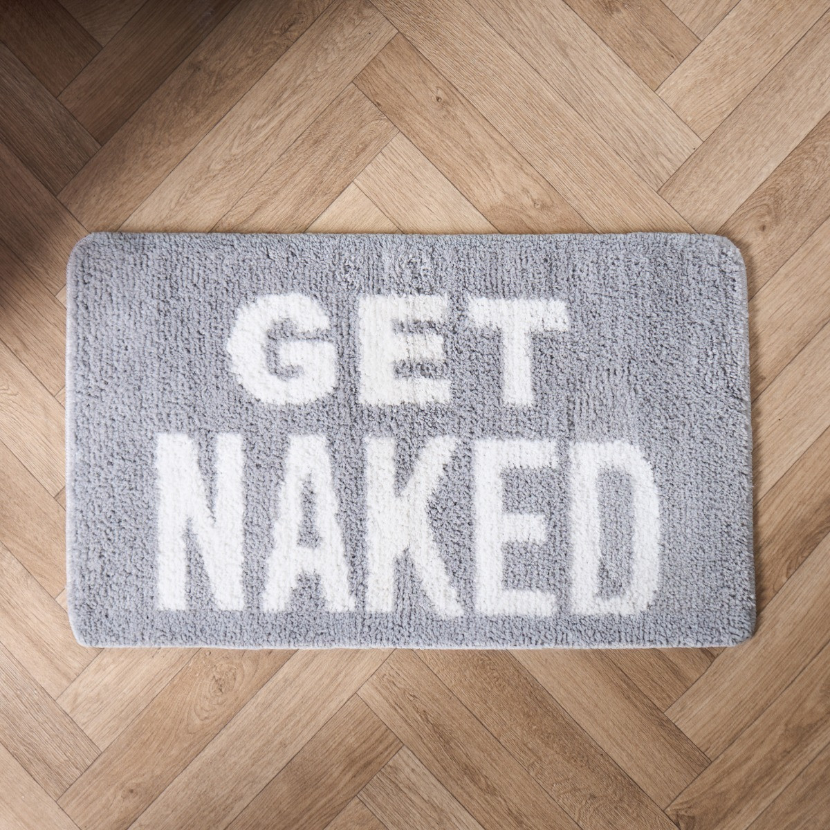 OHS Get Naked Tufted Bath Mat - Grey>