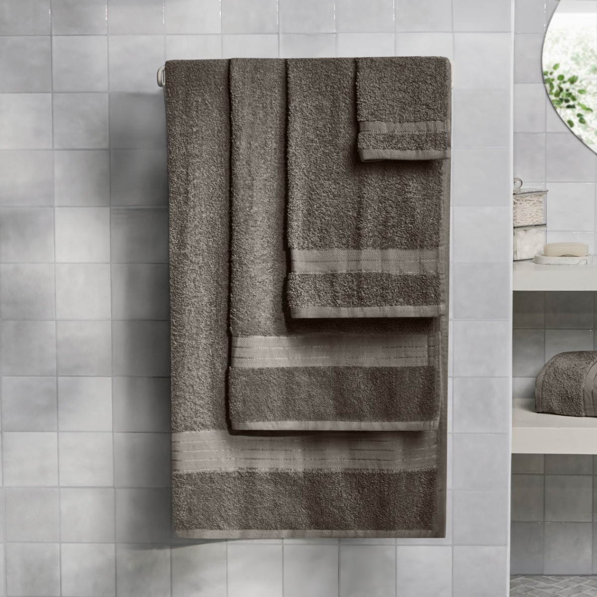 OHS 100% Cotton Hand Towel, Grey - 1PC>