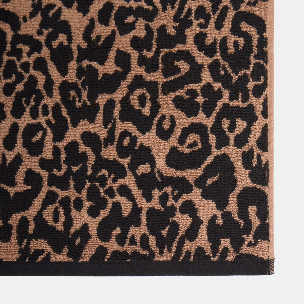 OHS 100% Cotton Jacquard Leopard Hand Towel - Natural>