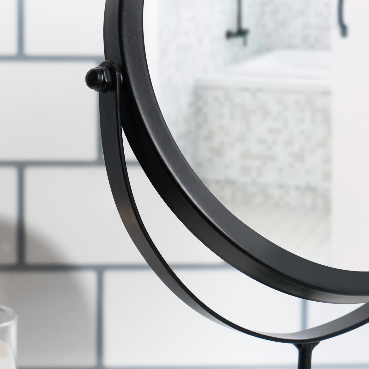 OHS Bathroom Swing Mirror - Black>