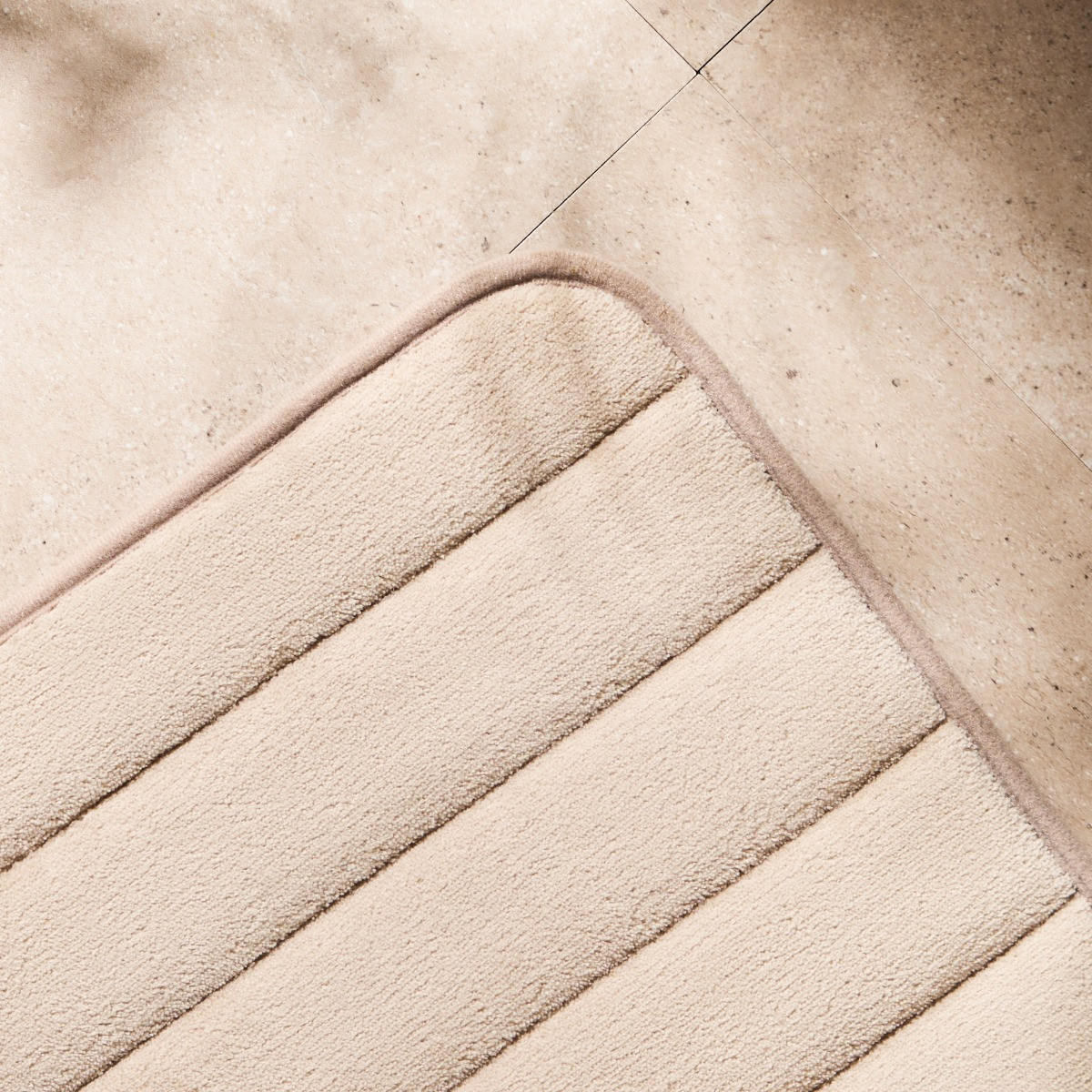 OHS Thick Ribbed Foam Bath Mat - Natural>