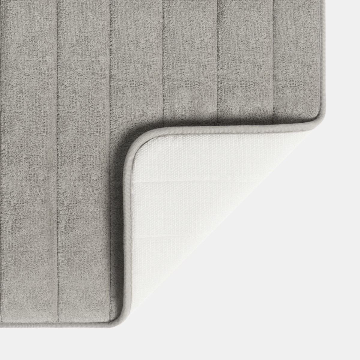 OHS Thick Ribbed Foam Bath Mat - Grey>