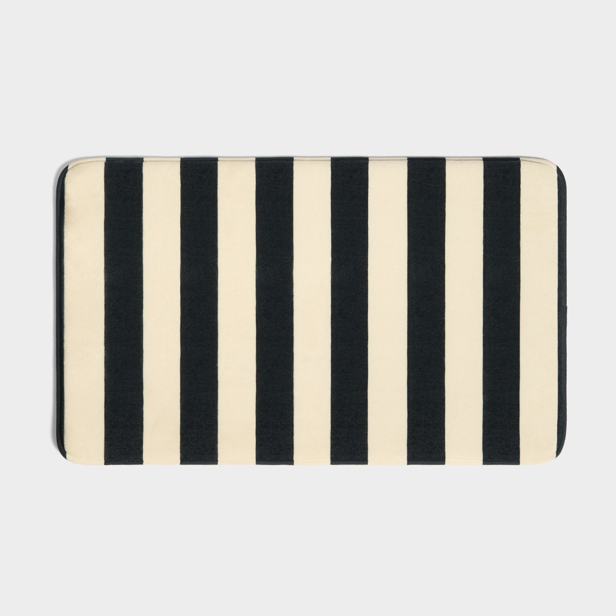 OHS Striped Print Foam Bath Mat - Monochrome>