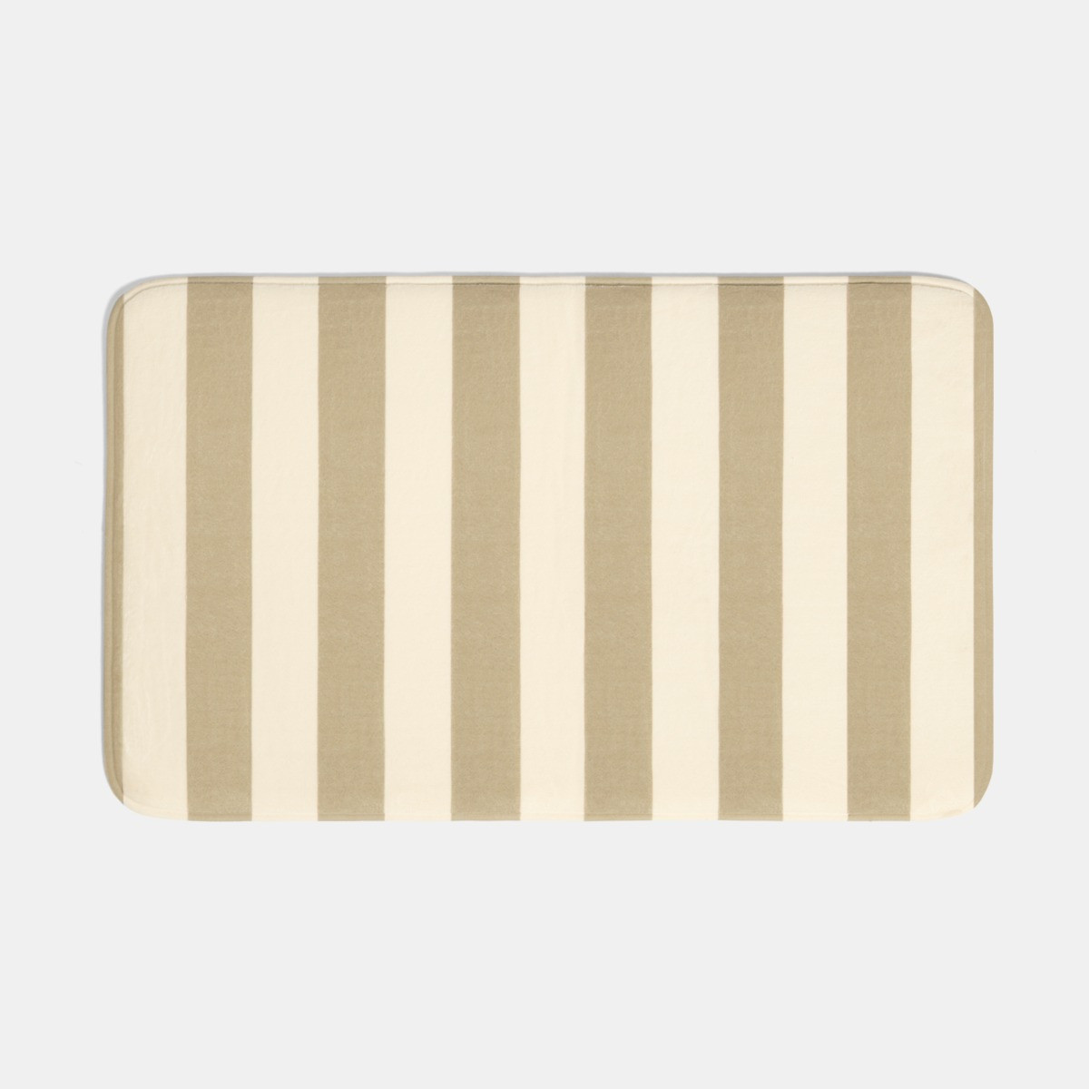 OHS Striped Print Foam Bath Mat - Mink>